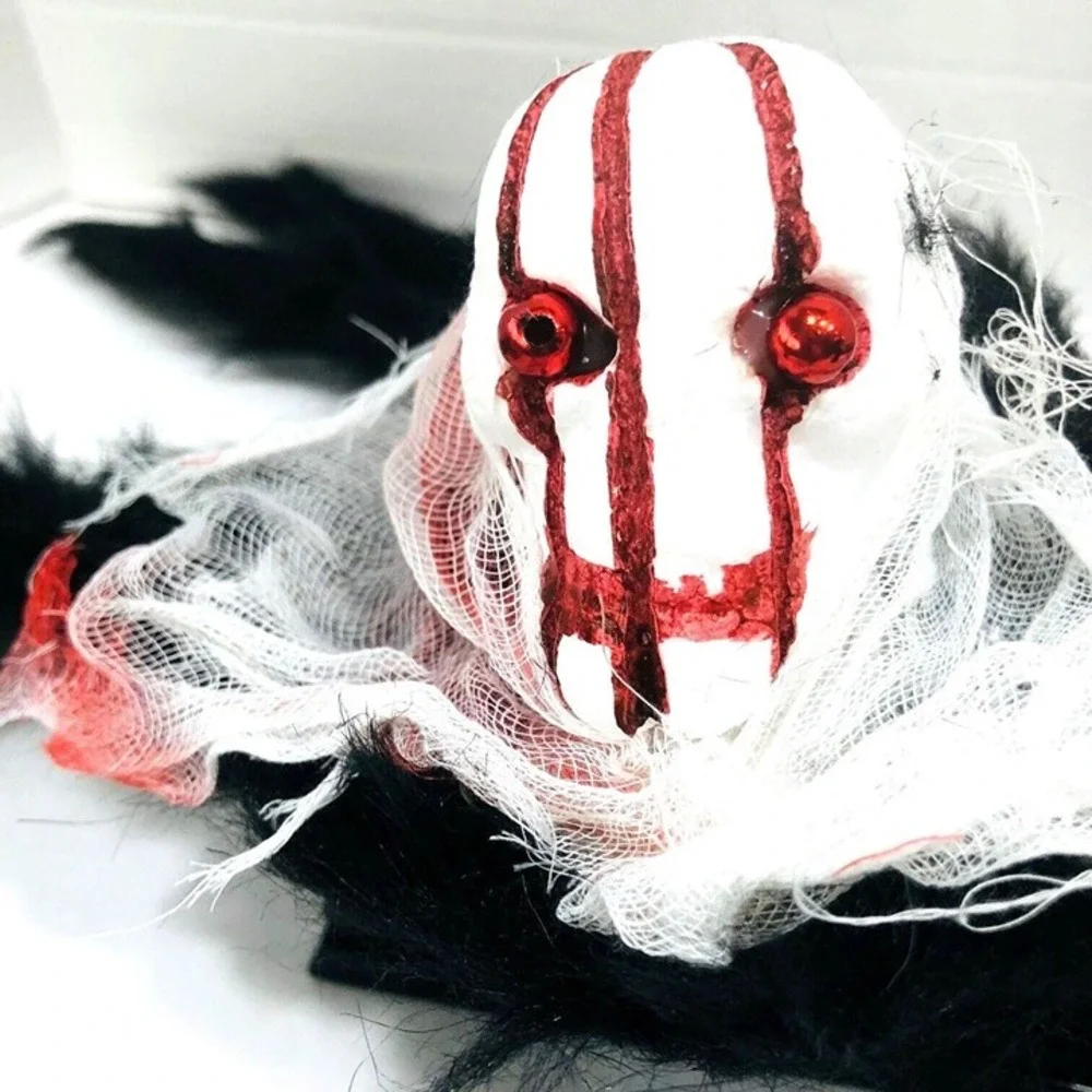 Halloween Gory Hairy Spiders Skulls Day Of The Dead Bendable NWOT Scary