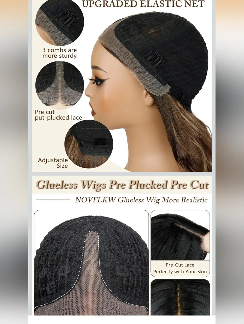 NWT Short Wavy Wig for Women Natural Wavy Lace Front Wig for Women 16 inchBrown