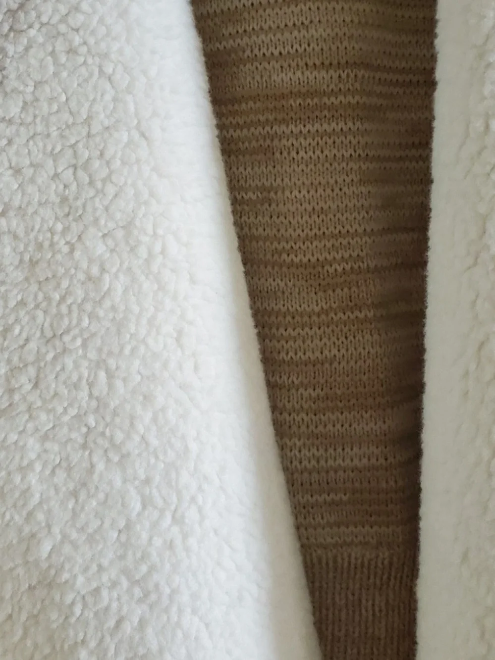 Cozy Cream Sherpa-Trim Draped Wrap Vest