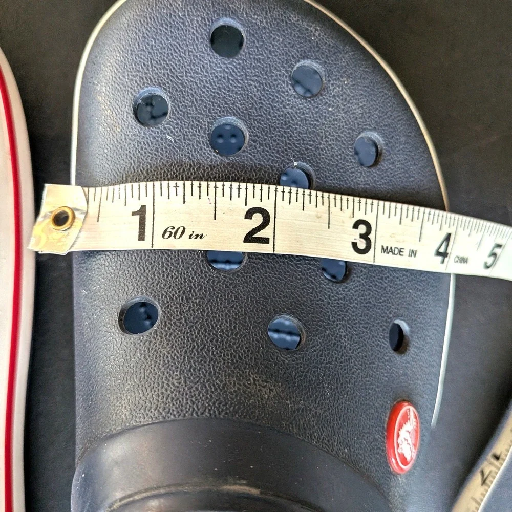 Crocs Crocband Clogs Navy Blue Red White Slip On Shoes Mens 7 Womens 9