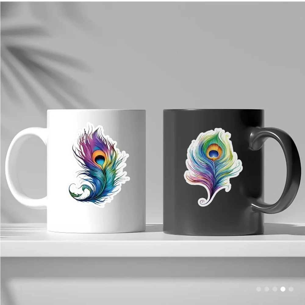 DIY Peacock Themed Individual Shaped Stickers, Set of 50 (no 2 alike)