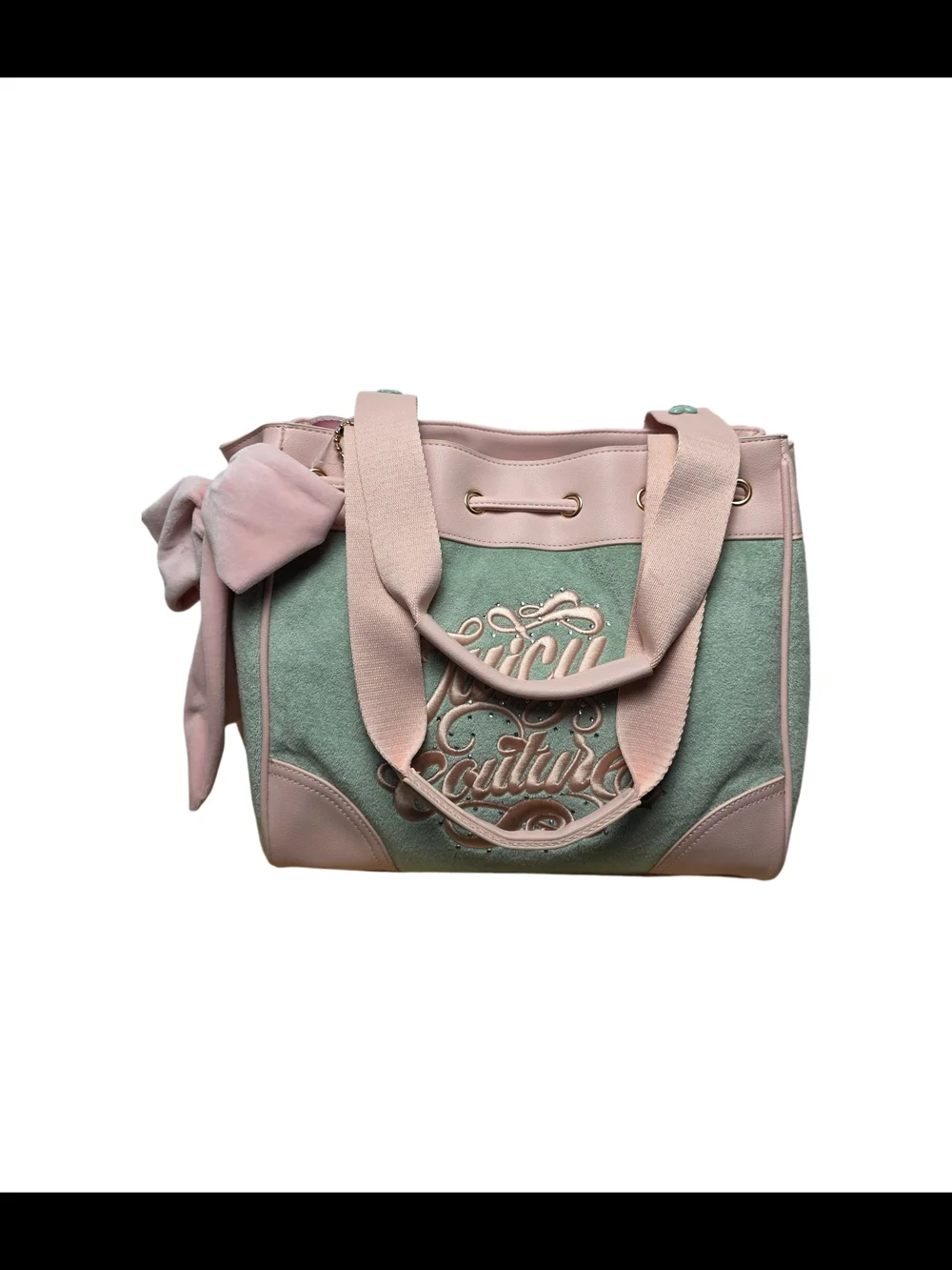 Juicy Couture Sugar Rush Tote Frosry Green and Pink Tote with Ice Cream Charm