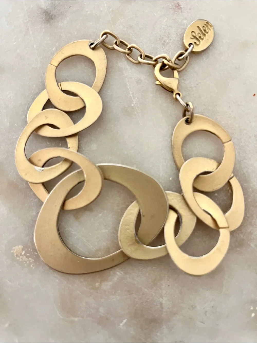 Selen Gold -Tone Linked Circle Bracelet
