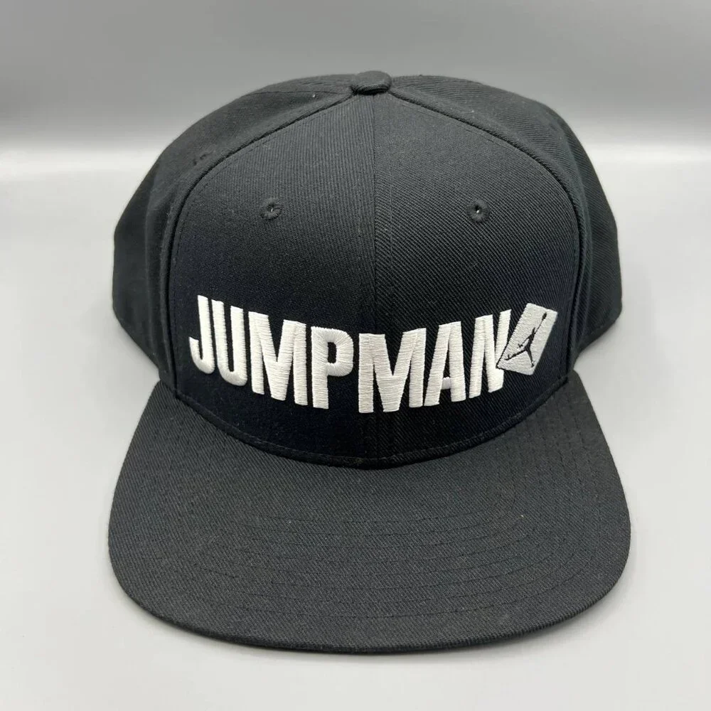Air Jordan Hat Men Black White Embroidered Logo‎ Jumpman Script Snap Back Cap