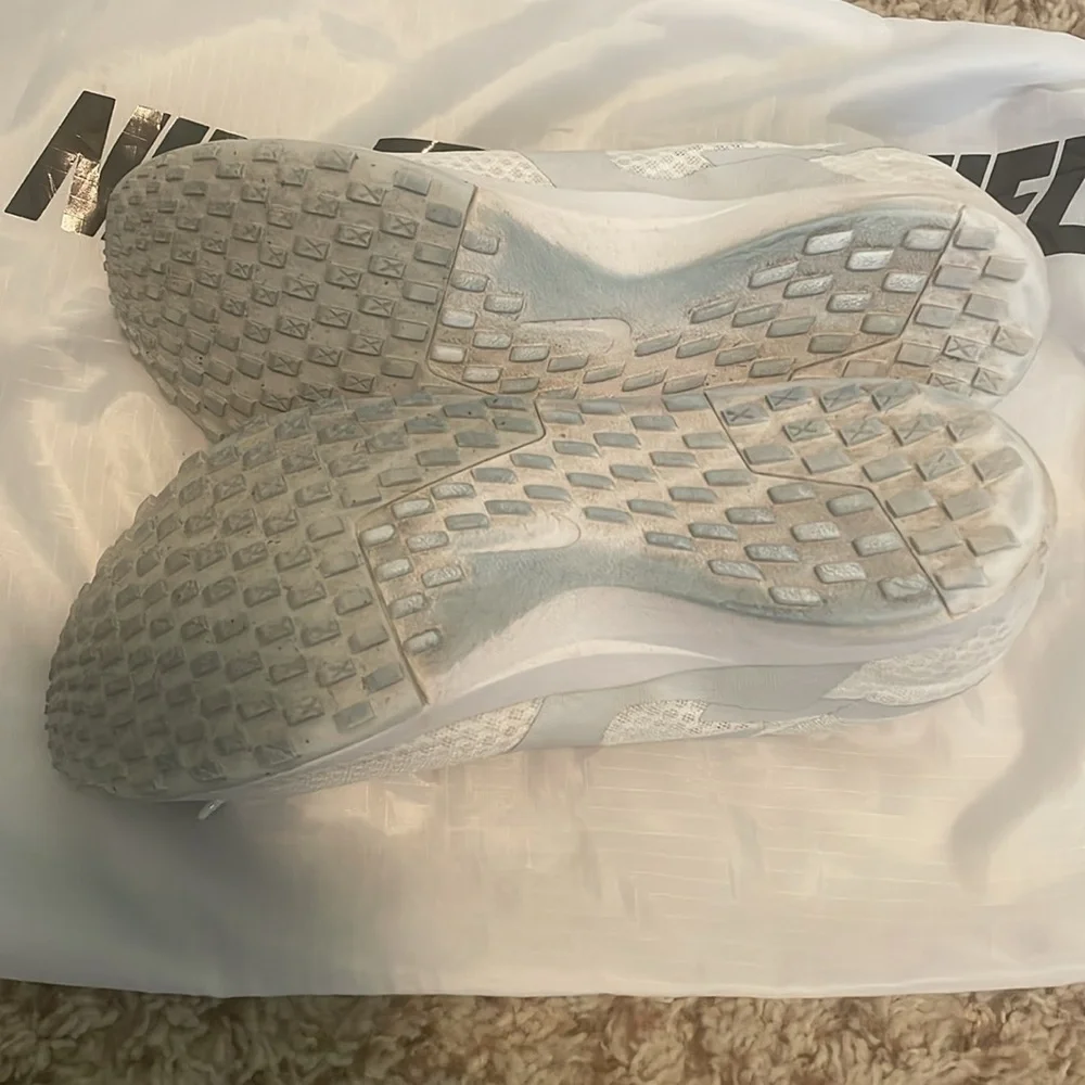 Nike Kids White Sneakers with Black Swoosh