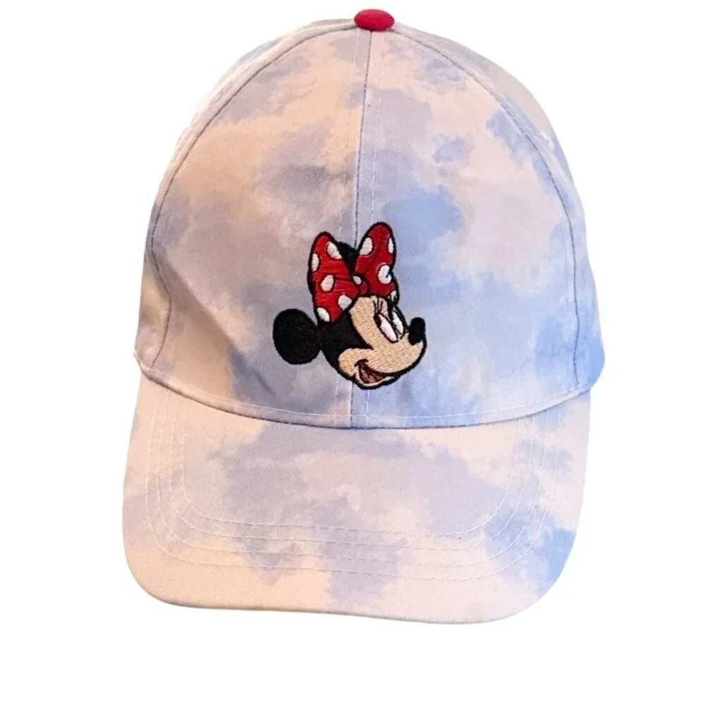 Disney Tie Dye Minnie Mouse Hat Blue White Adult NWOT