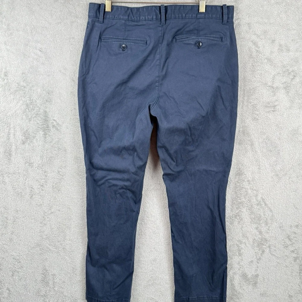 Banana Republic Aiden Pants Mens 34x30 Navy‎ Blue Chino Flat Front Cotton Office