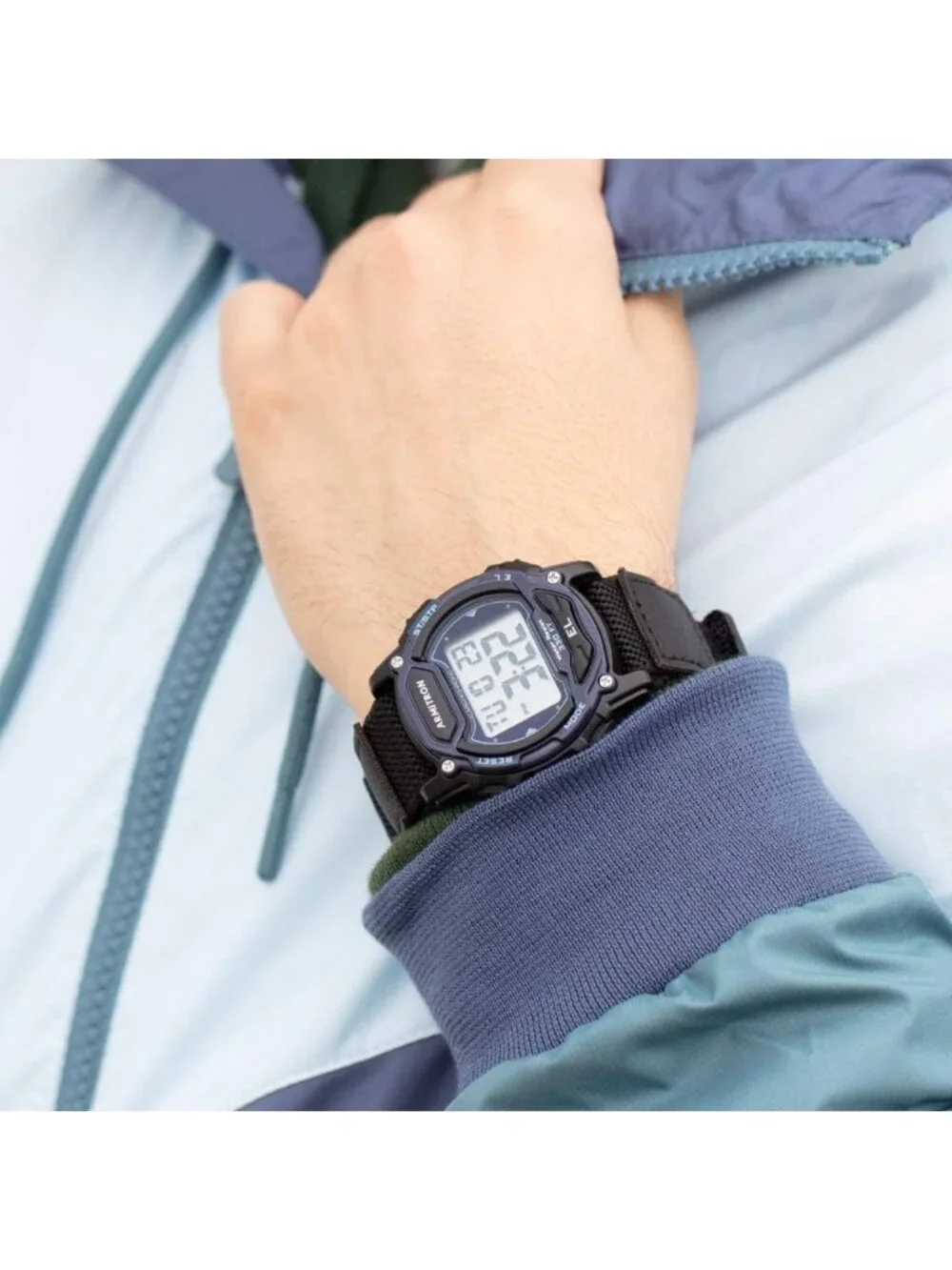 Unisex Digital Chronograph Watch with Nylon Strap - Sporty & Stylish Timepiece
