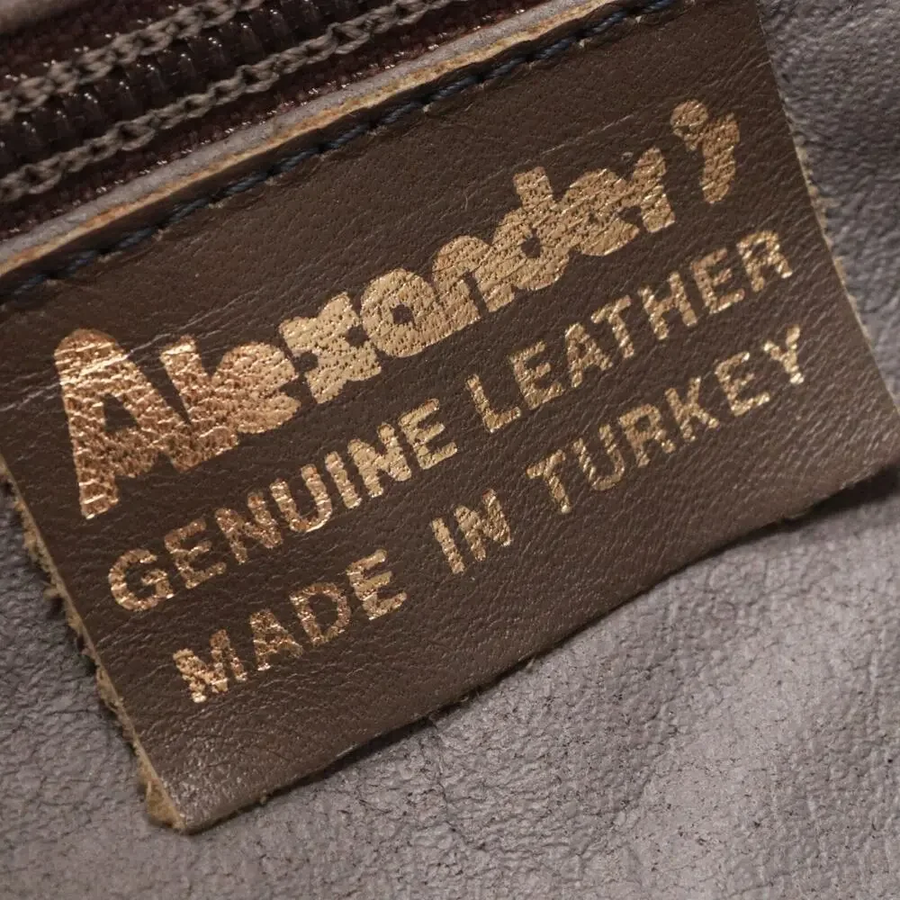Vintage Alexanders Handbag Women L Ash Brown Smooth Leather Pleated Clutch Bag