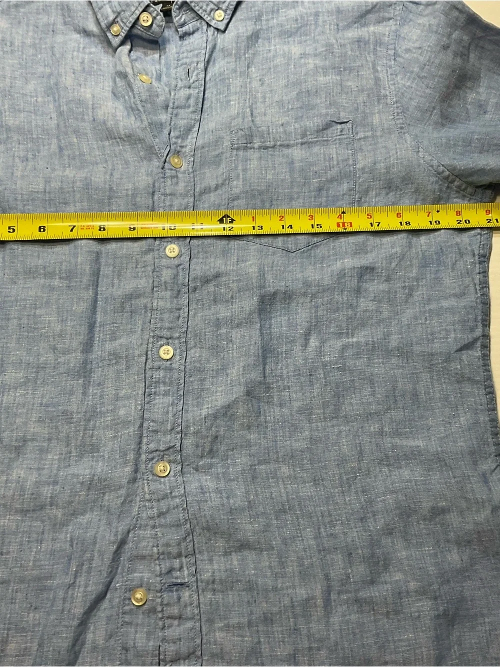 Banana Republic Linen Button Down Shirt Blue Camden Fit Men Sz M