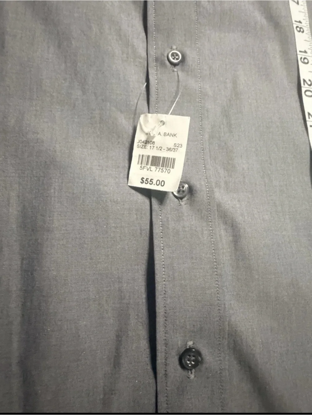 Banana Republic Men's Gray Long-Sleeve Dress Shirt