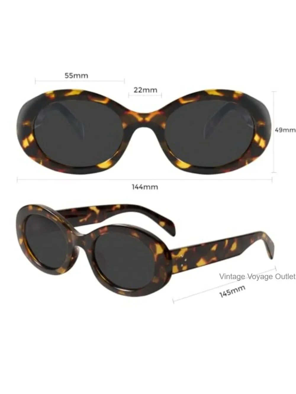 Oval Sunglasses for Women 90s Vintage Chunky Frame UV400
