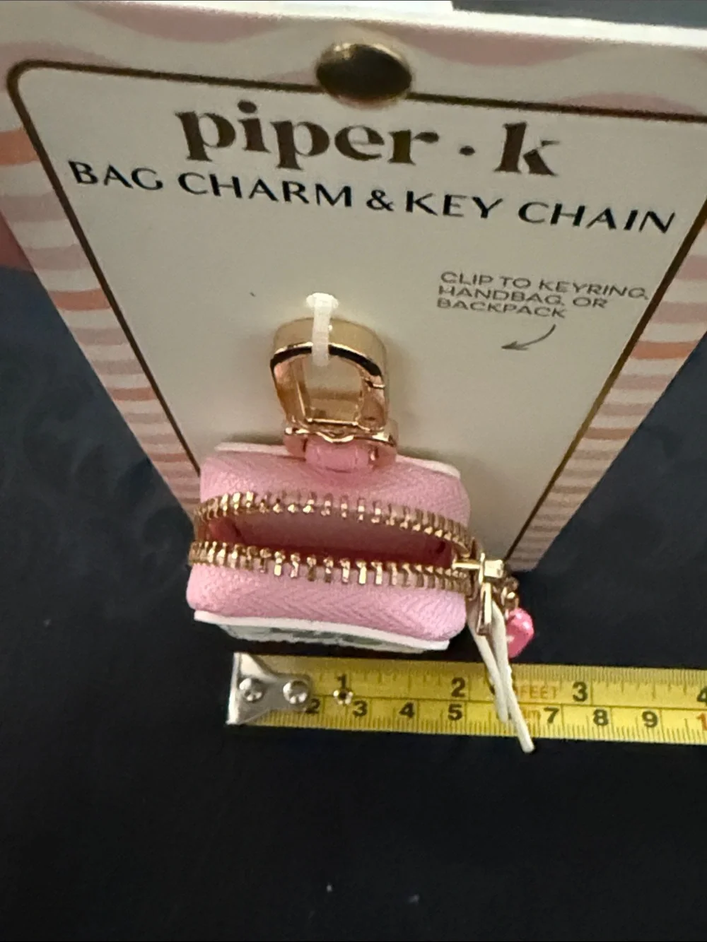 Piper K Mahjong / Peacock Bag Charm and Key Chain featuring zipper pouch