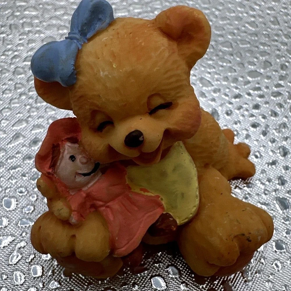 Vintage ‎ Resin Teddy Bear Figurines Set of 6 Collectible Resin Home Decor