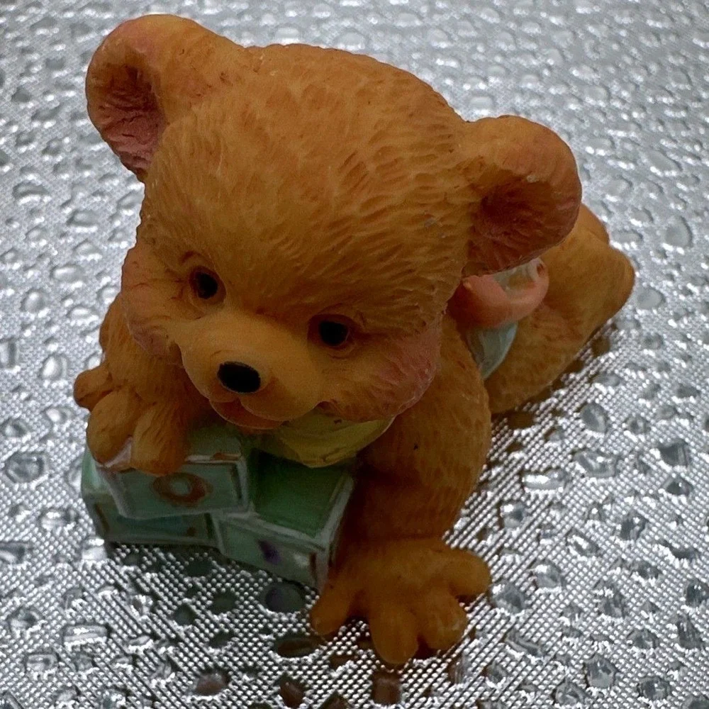 Vintage ‎ Resin Teddy Bear Figurines Set of 6 Collectible Resin Home Decor
