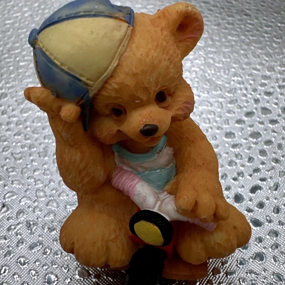 Vintage ‎ Resin Teddy Bear Figurines Set of 6 Collectible Resin Home Decor