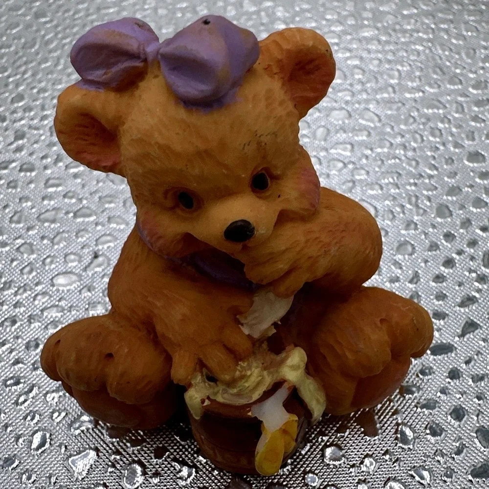 Vintage ‎ Resin Teddy Bear Figurines Set of 6 Collectible Resin Home Decor