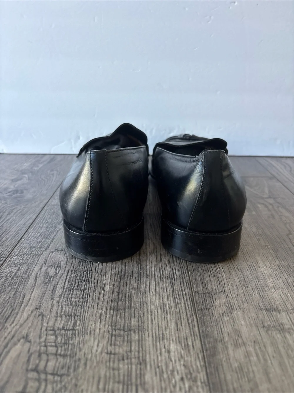 Salvatore Ferragamo Black Leather Tassel Kiltie Loafers