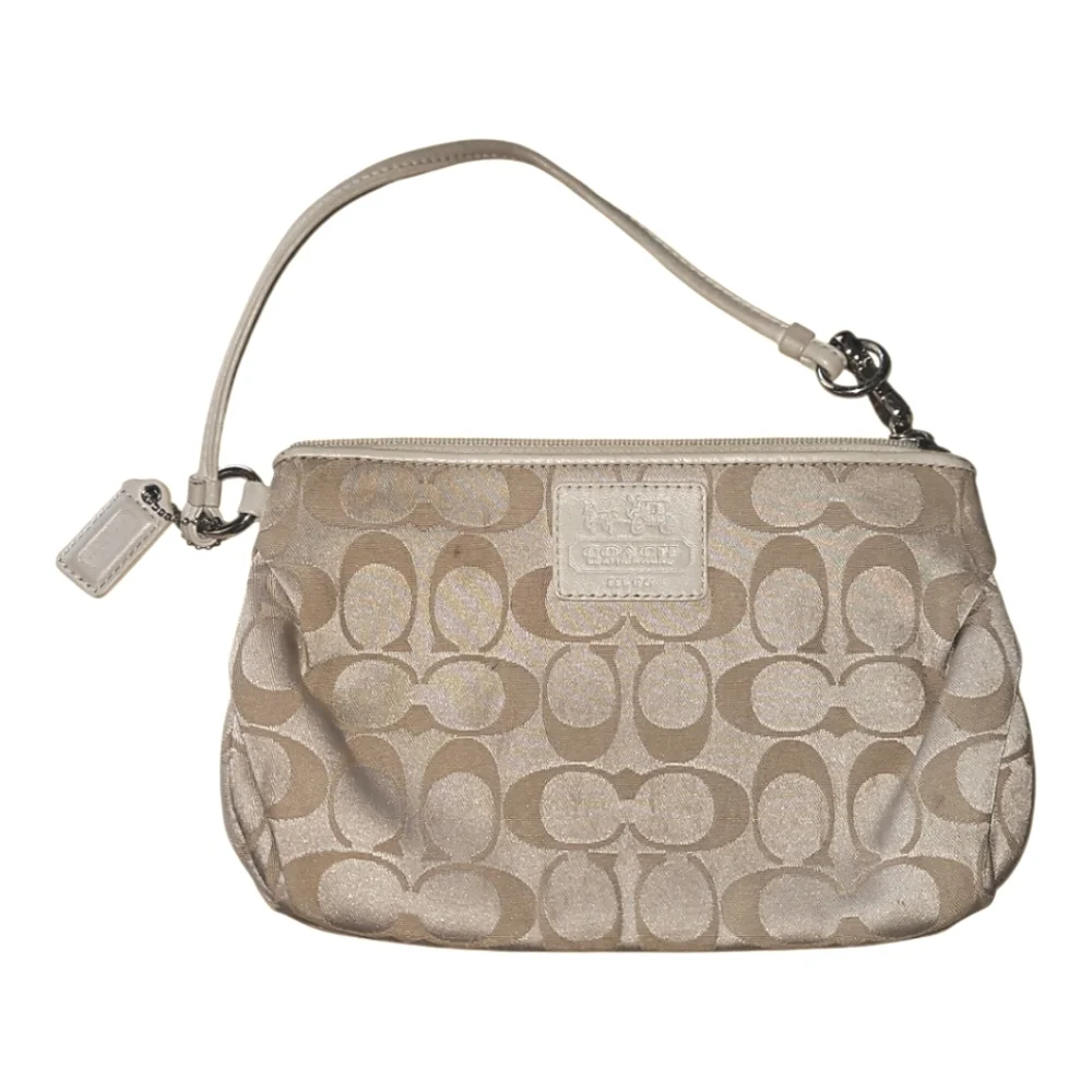Coach Wristlet Signature Logo Design Leather Accents
