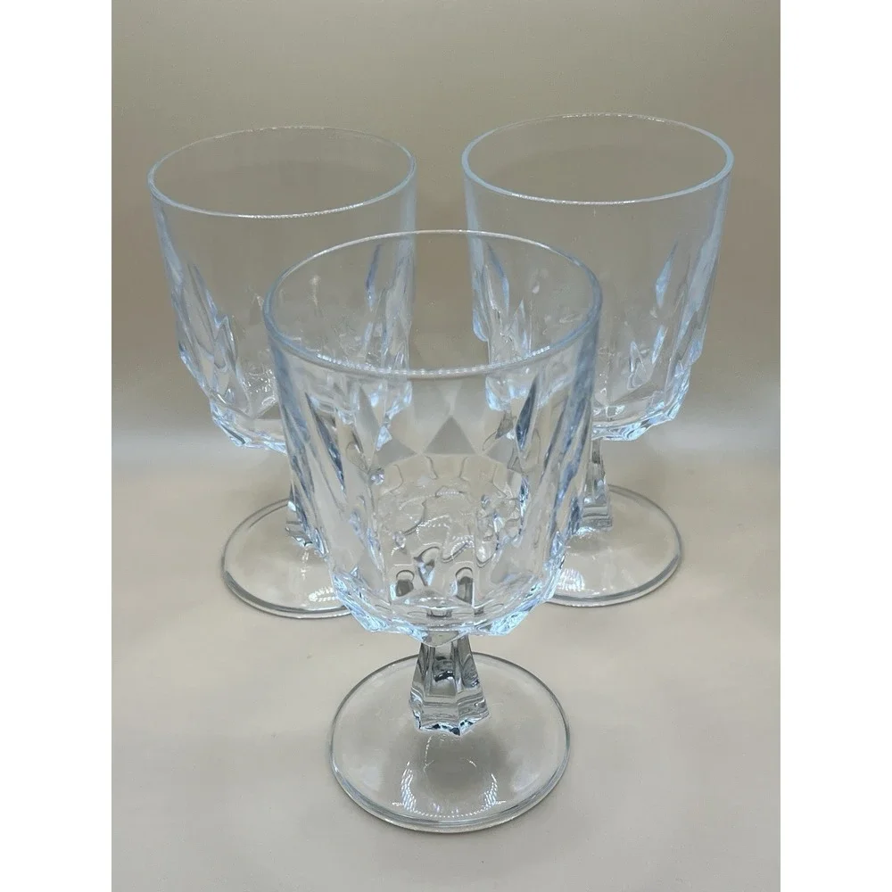 Set of 4 Arcoroc Artic Clear Glass Pedestal Wine Glasses‎ Dessert Cups 5.75