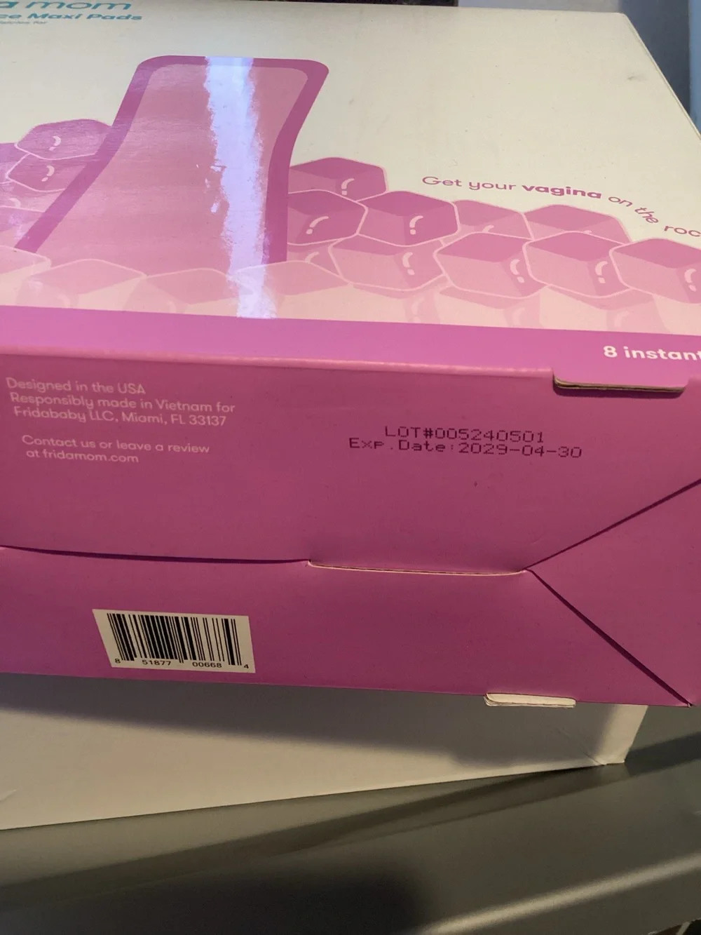 Frida mom Pink Instant Ice Maxi Pads - Postpartum Cooling Pads