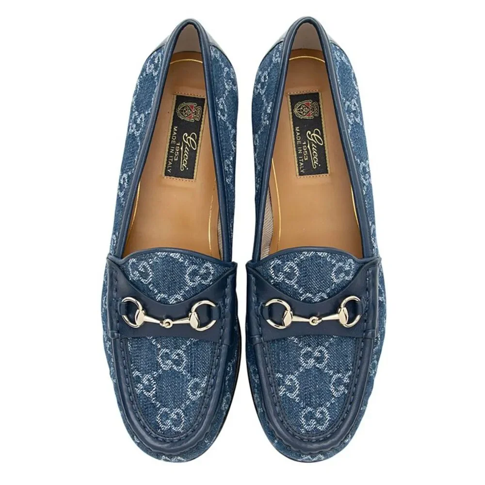 Gucci GG Denim Horsebit 1953 Loafers - Size 9.5 / 39.5