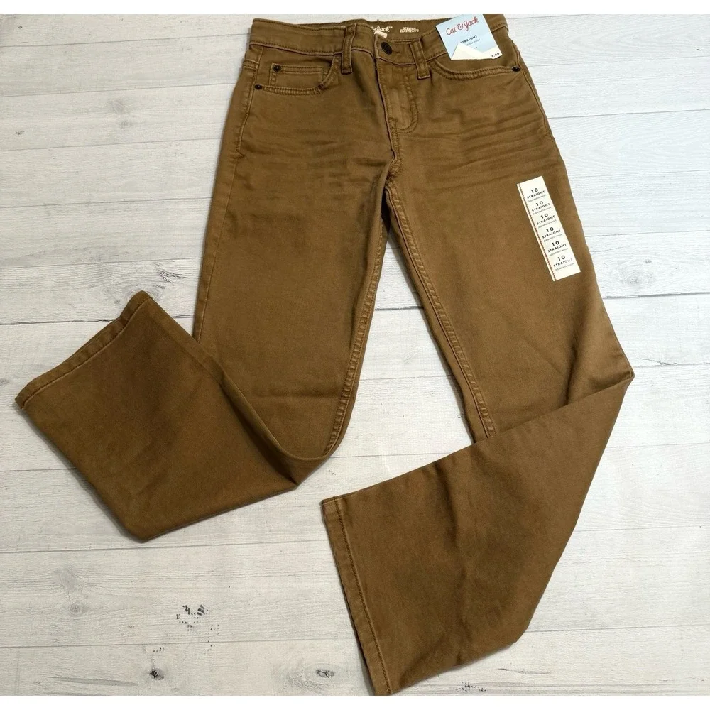 Cat & Jack boys Khaki‎ straight adjustable waist pants size 10 NEW