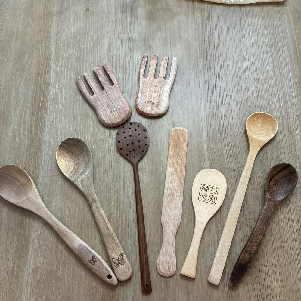 Wooden Spoon Assorted Lot Of 9 Farmhouse Kitchen Vintage Modern
