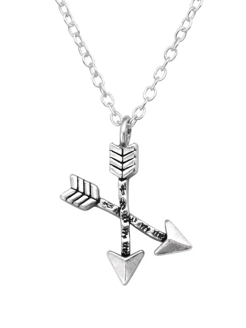 Sterling Silver Crossed Arrows Necklace