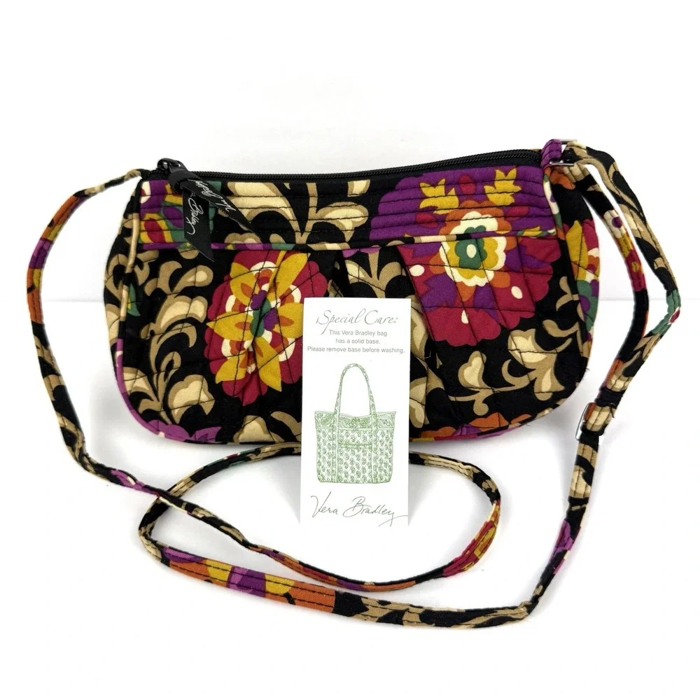 Vera Bradley Frannie Crossbody Suzani Quilted Cottage Core Retired Pattern New
