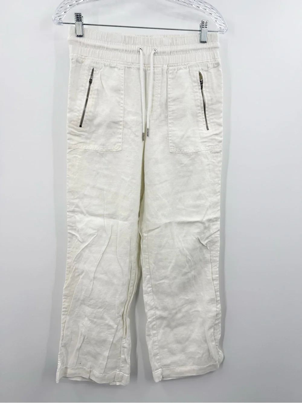Athleta Cabo Wide Leg Linen White Women's Pants Size 2