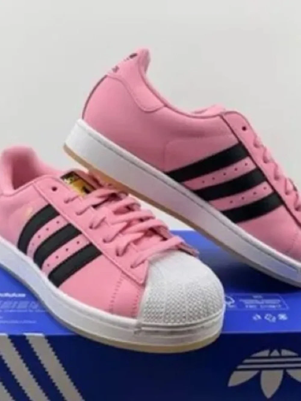 Adidas Superstar Messi Shoes Light Pink / Core Black / Gold Metallic JR1520