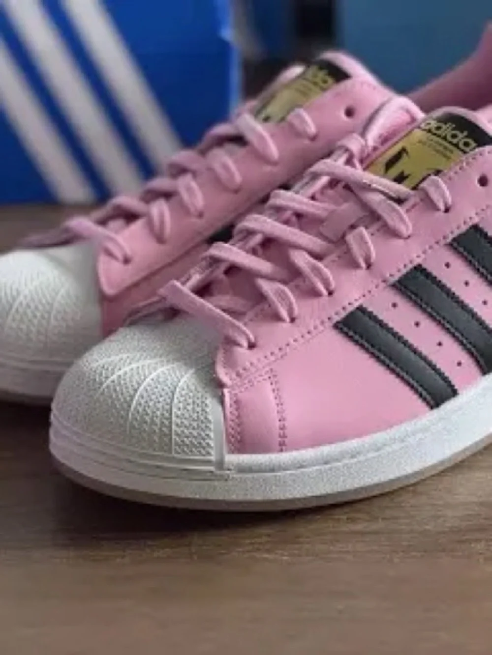 Adidas Superstar Messi Shoes Light Pink / Core Black / Gold Metallic JR1520