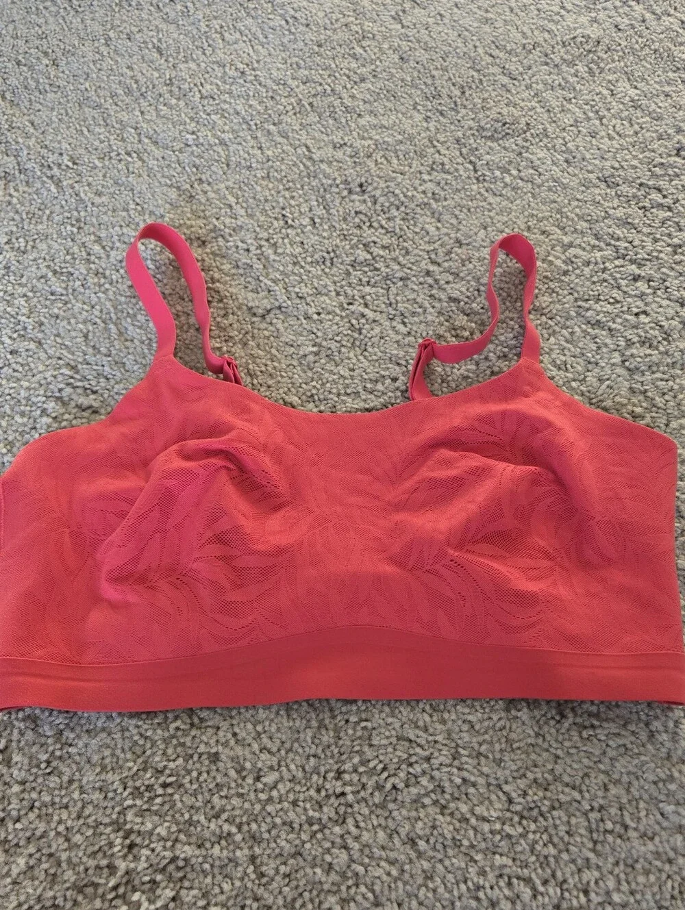 Soma Enbliss Luxe‎ Lace Back Bralette Red Adjustable Wireless Bra Womens Size XL