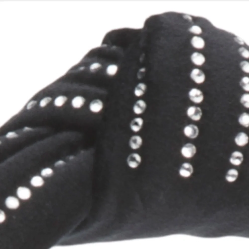 NWT $125 Lele Sadoughi Black Crystal Pinstripe Slim Knotted Headband!