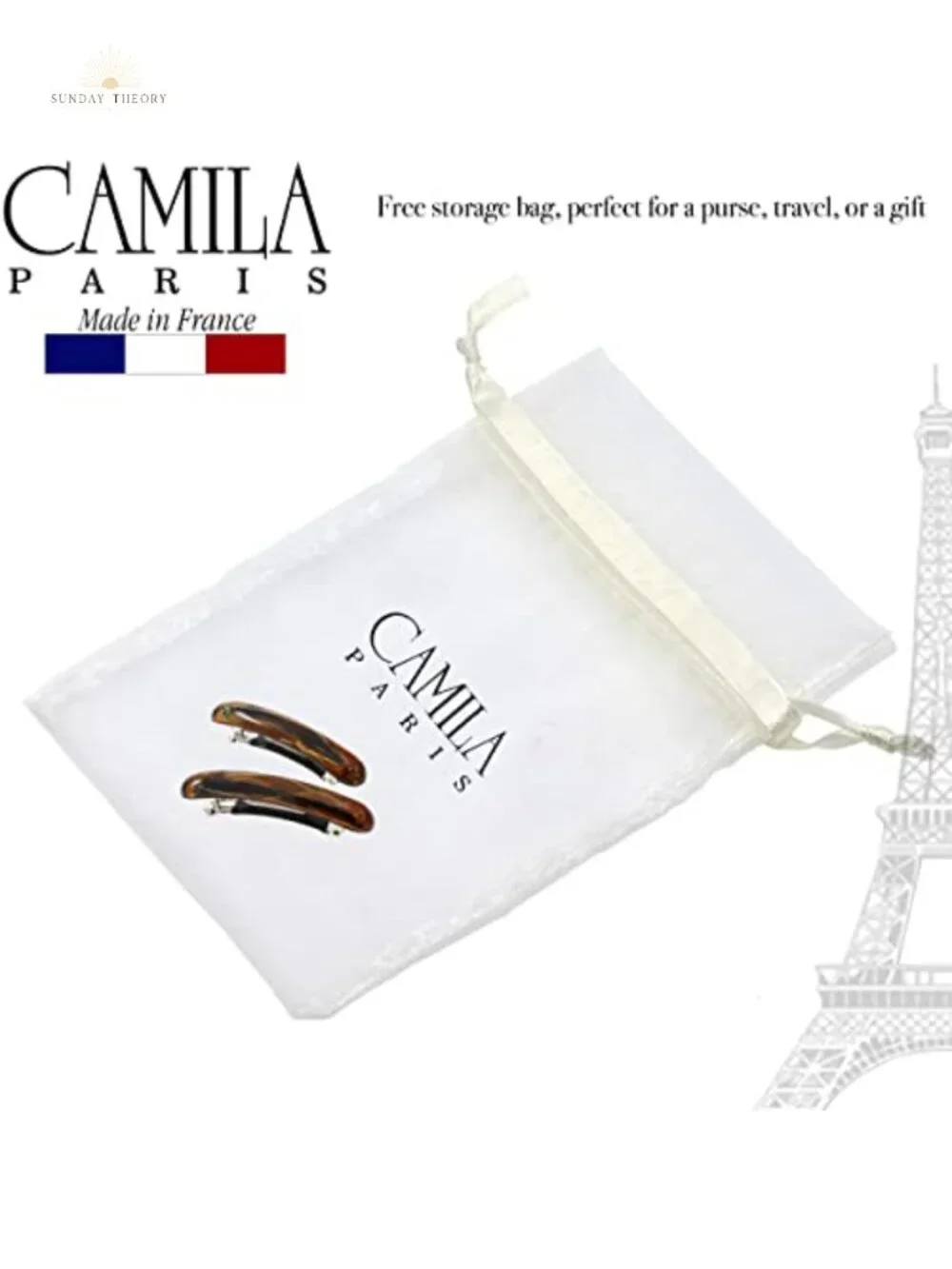French Hair Barrettes for Women Small Set of 2 Strong Hold Grip Clips No Slip