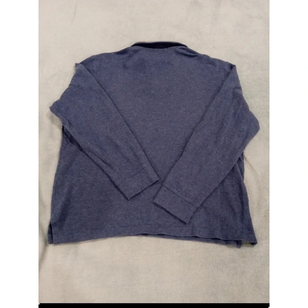 Mens Polo Ralph Lauren Estate Rib 1/4 Zip Sweater Pullover Blue Medium