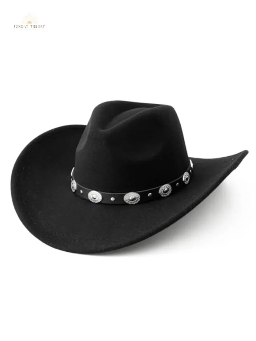 Felt Wide Brim Western Cowboy Hat with Belt Buckle