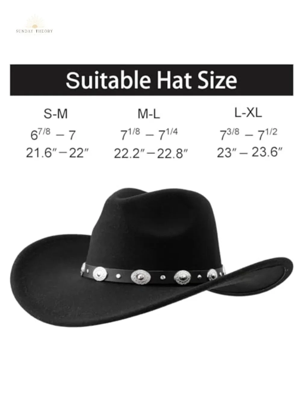 Felt Wide Brim Western Cowboy Hat with Belt Buckle