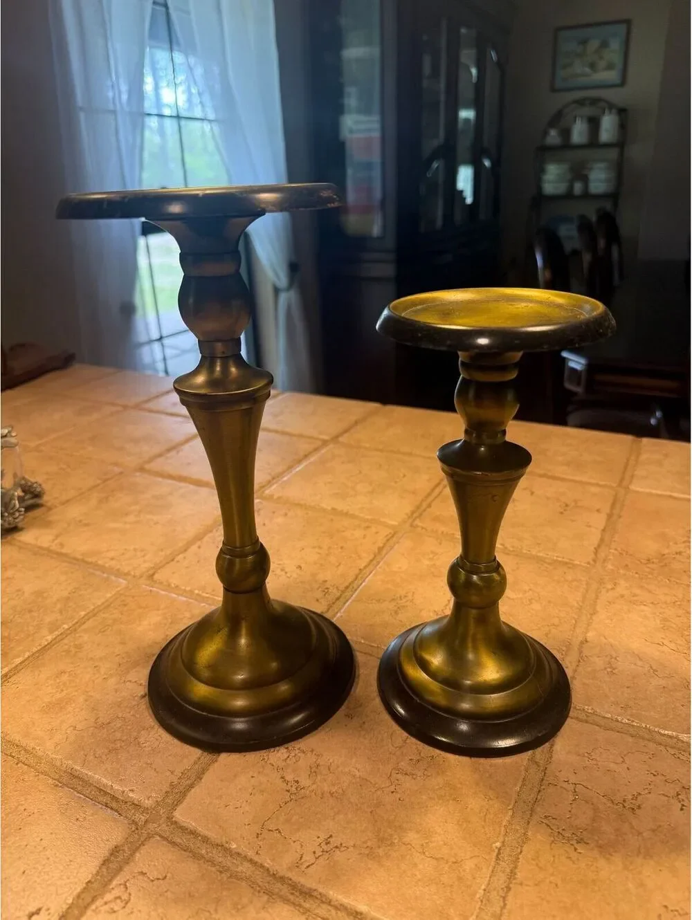 21. Pair of Vintage Brass Candle Holders