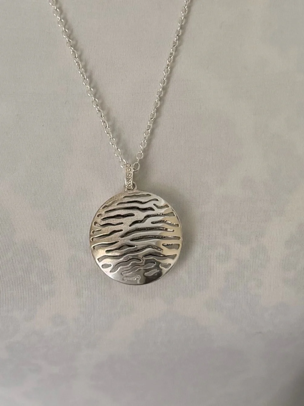 Silver Tone Geometric Statement Necklace | Bold Modern Pendant