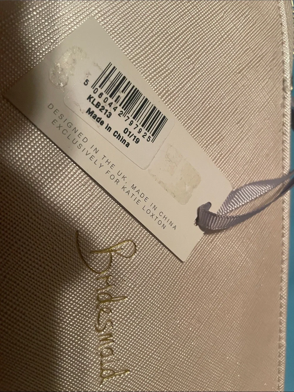 Kate Loxton London Cream Bridesmaid Cosmetic Pouch with Gold Script bag included