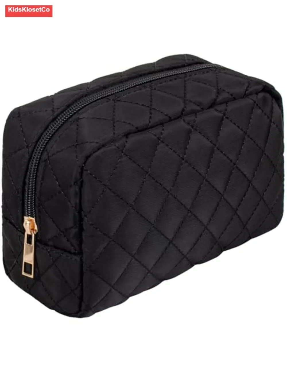 Quilted Travel Makeup Bag Water-Resistant Cosmetic Organizer Zipper Pouch