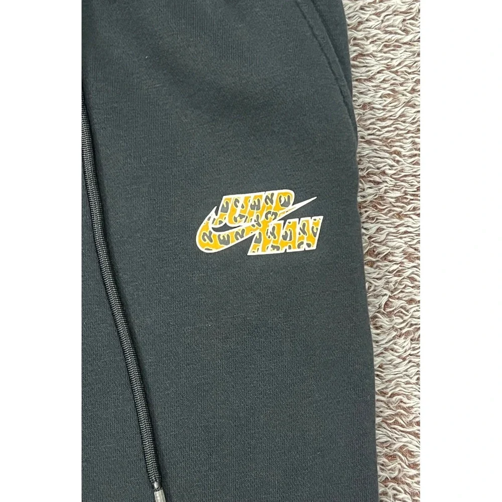 Nike Air Jordan Jogger Sweatpants Mens S Black Leopard Logo Fleece Pants Jumpman