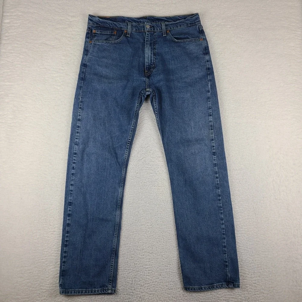 Levi's 505 Jeans Mens 36x32 Blue Regular Fit Straight Leg Medium Wash Denim