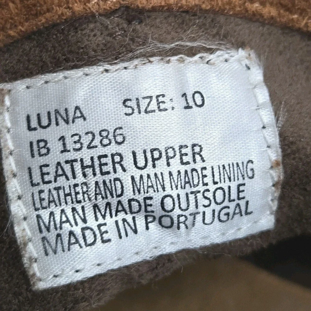 Miz‎ Mooz Luna Ankle Boots Women's Size 10 Brown Leather Rouched Zip Side