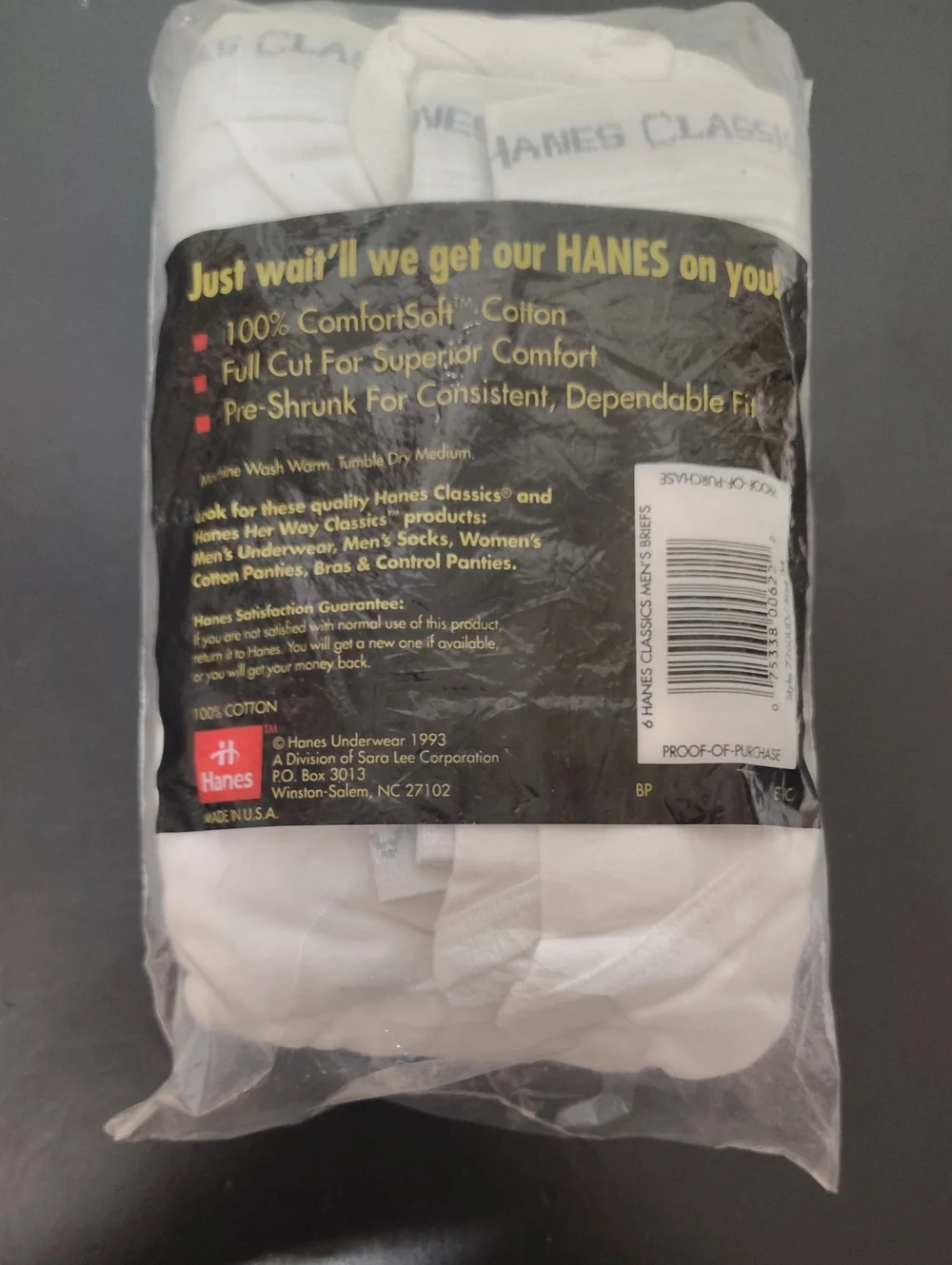 Hanes six pack