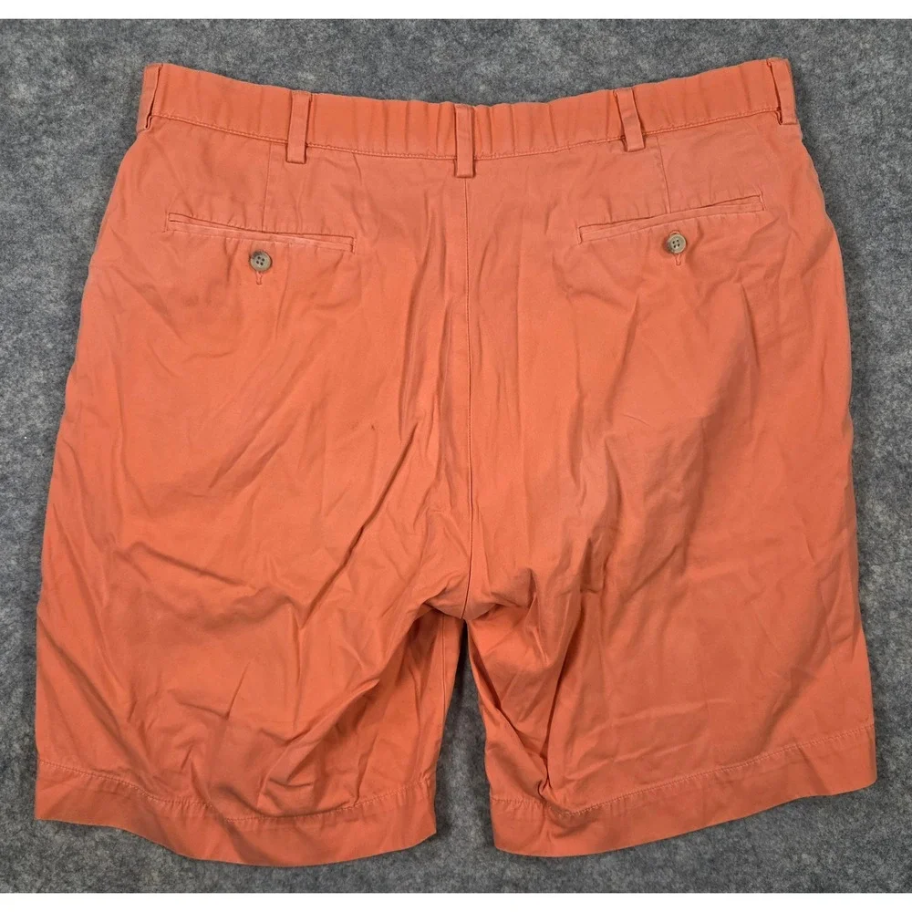 Polo Ralph Lauren Mens Chino Shorts Coral Orange Cotton Twill Size 38 Flat Front
