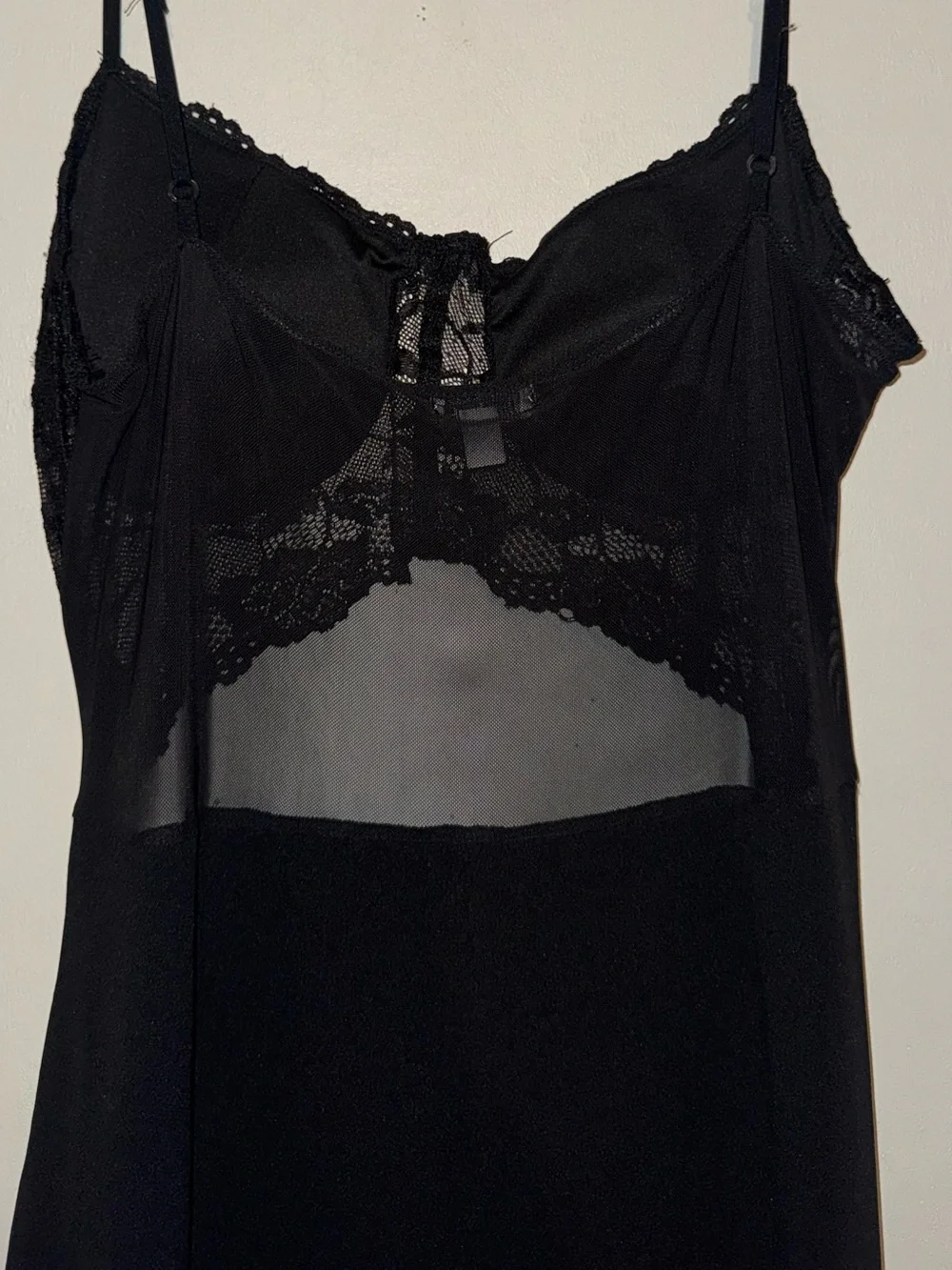 J for Justify Black Lace Chemise-Inspired Jumpsuit