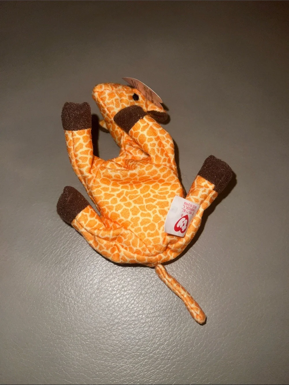 Mini Ty Orange Giraffe Beanie Plush with Brown Hooves